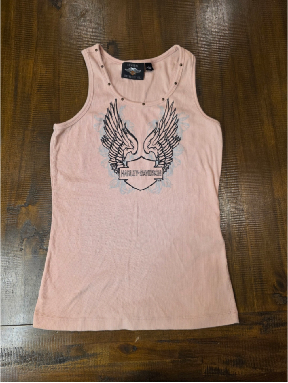 Title
Vintage Y2K Harley-Davidson Pink Studded Winged Logo Tank Top Women's Med